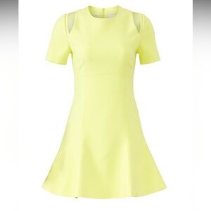 Cinq à Sept Chartreuse Cutout Fit-and-Flare Dress – Size 4